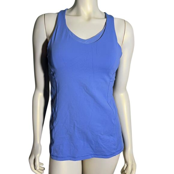 Lululemon Periwinkle Blue Athletic Tank Top Built In Bra 6 - Picture 1 of 8
